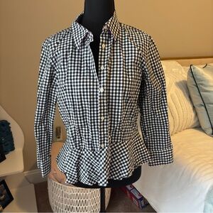 Ralph Lauren Black and White Gingham Button Down Shirt